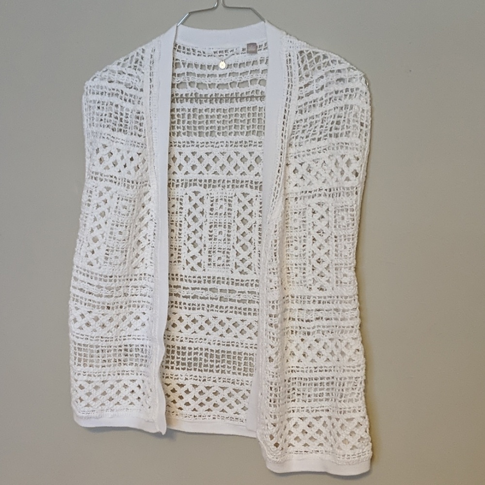 Anthropologie Knitted and Knotted Crochet Vest